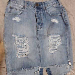 ONE X ONE TEASPOON JEAN PENCIL SKIRT 27